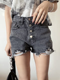 ハイウエストダメージショートパンツ