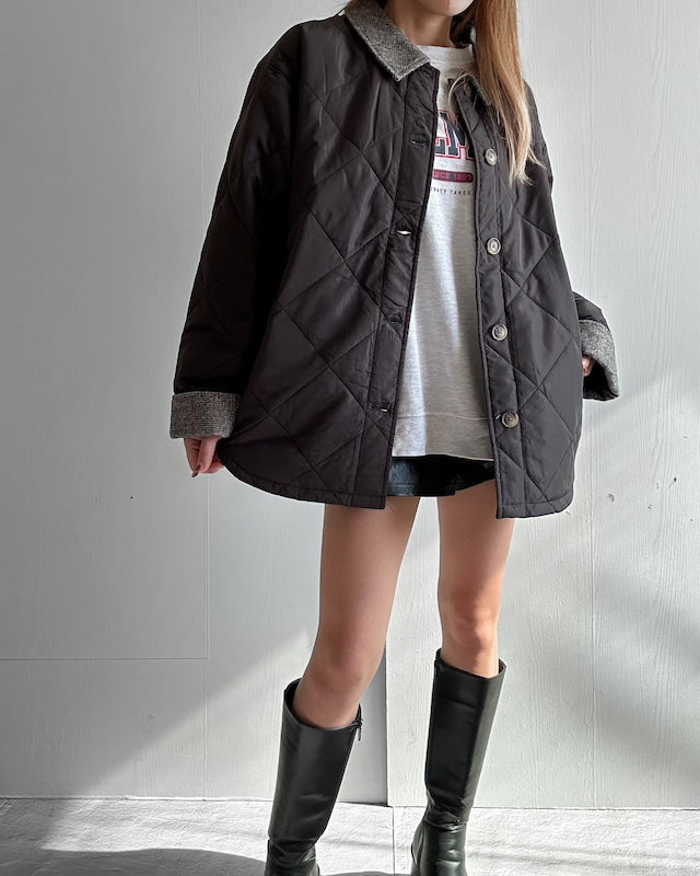 ステンカラー コート キルティング ジャケット