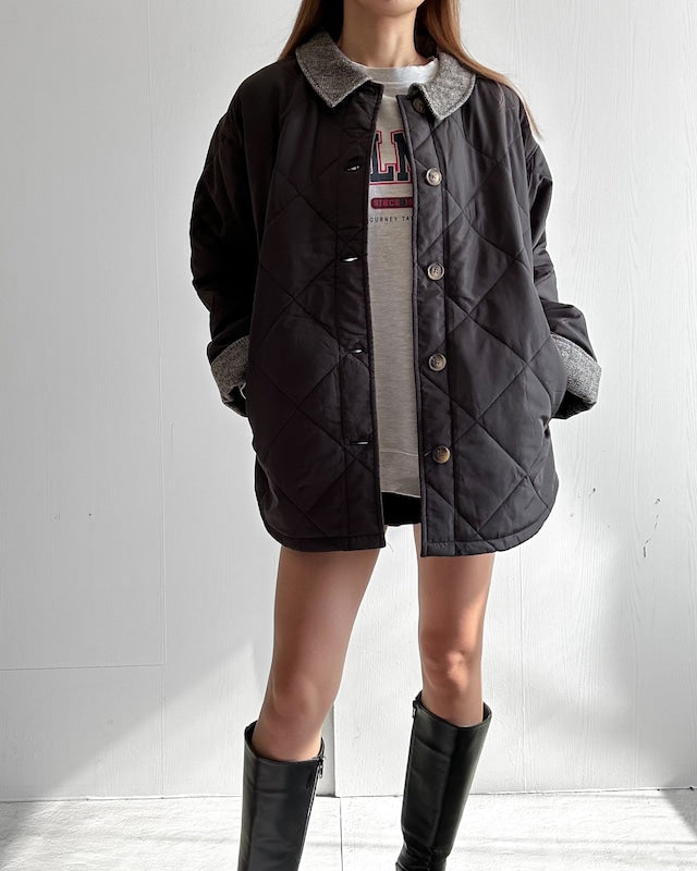 ステンカラー コート キルティング ジャケット