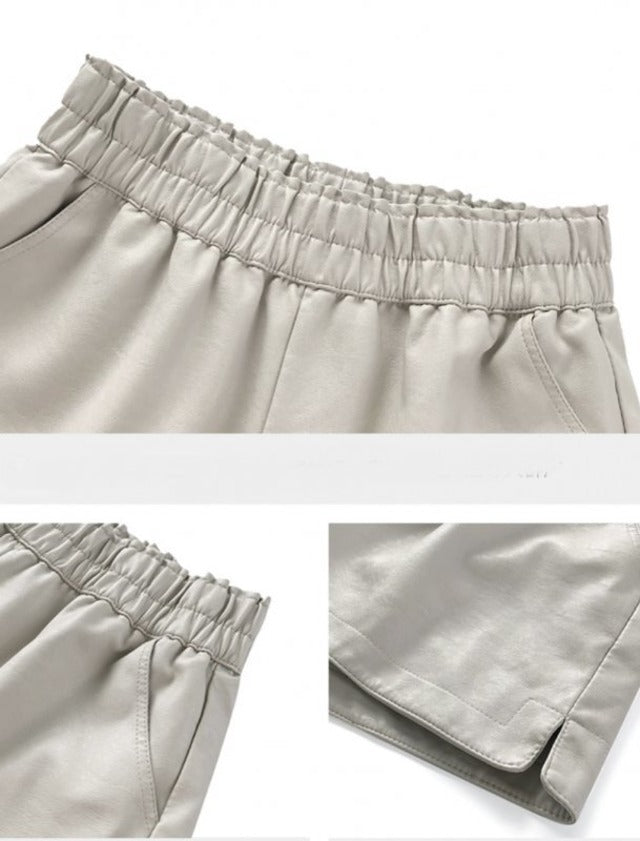 レザーショートパンツ