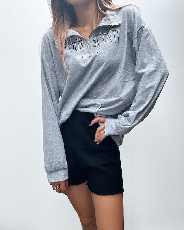 ハーフジッププルオーバー