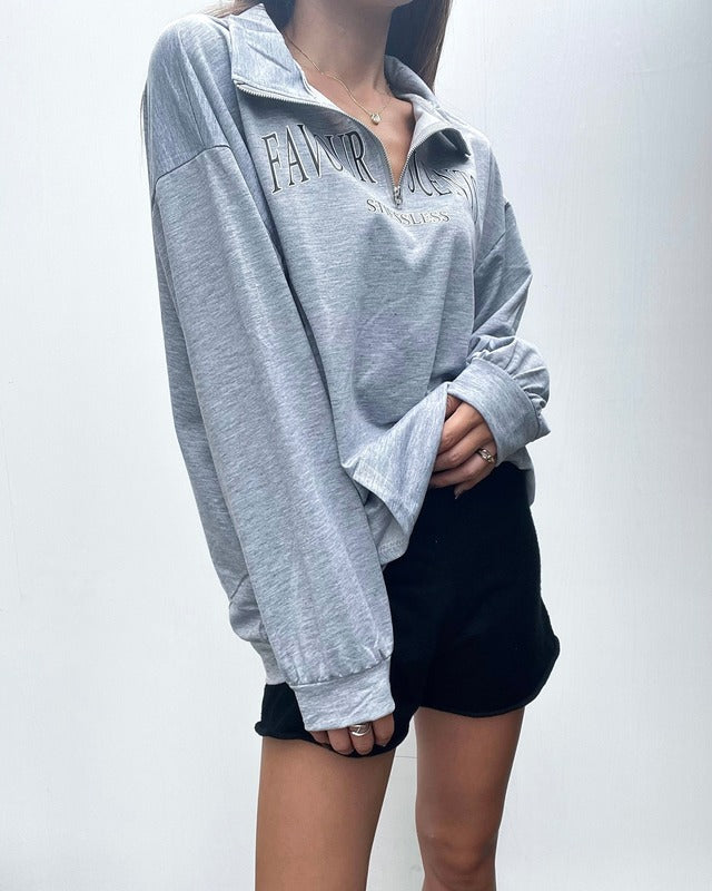 ハーフジッププルオーバー