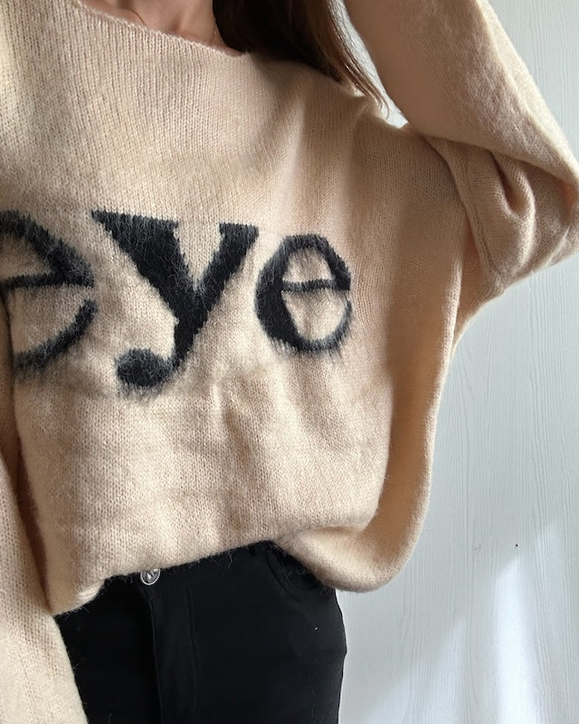 ロゴインターシャニットプルオーバー