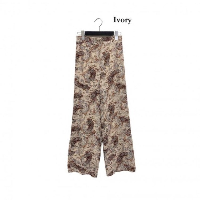 ペイズリー柄ストレートパンツ