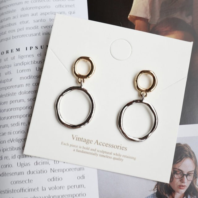 ミックスカラーサークルピアス