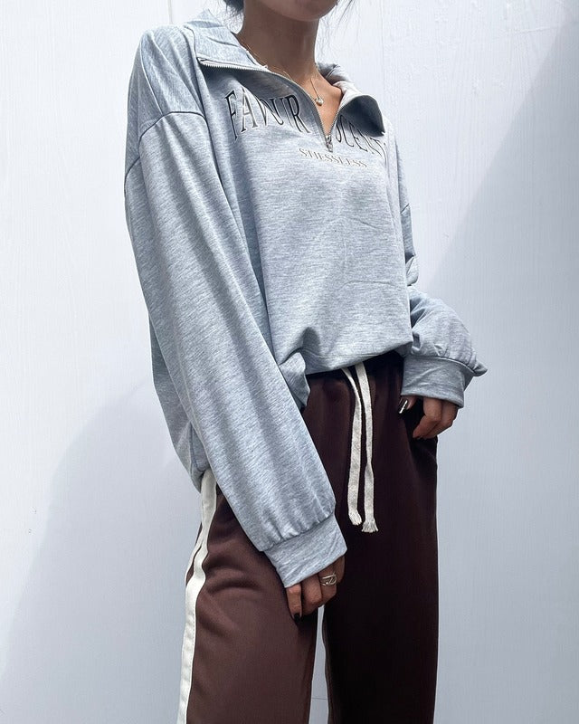 ハーフジッププルオーバー