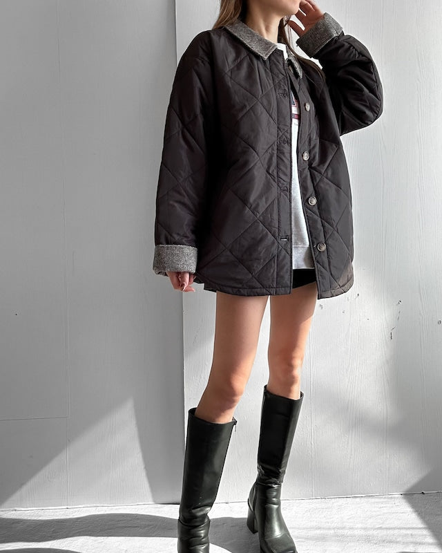ステンカラー コート キルティング ジャケット