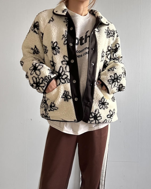 リバーシブルフラワーシェルパジャケット