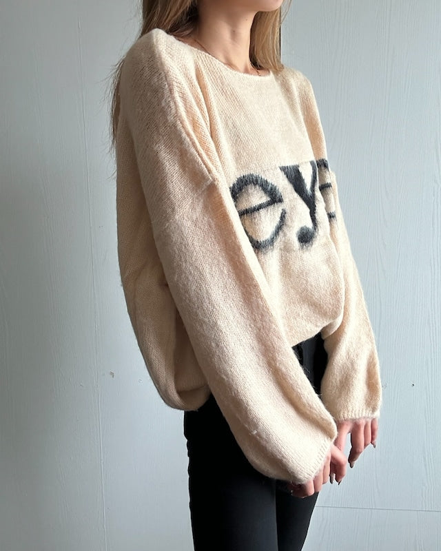 ロゴインターシャニットプルオーバー