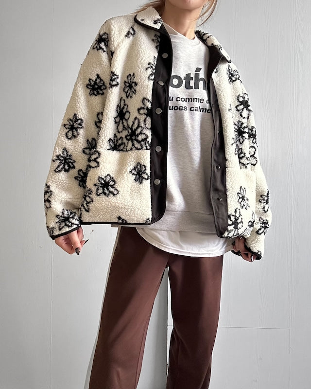 リバーシブルフラワーシェルパジャケット