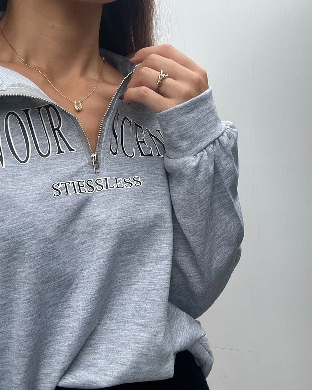 ハーフジッププルオーバー