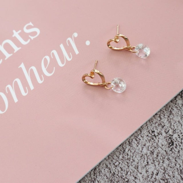 ハートリボンデザインピアス