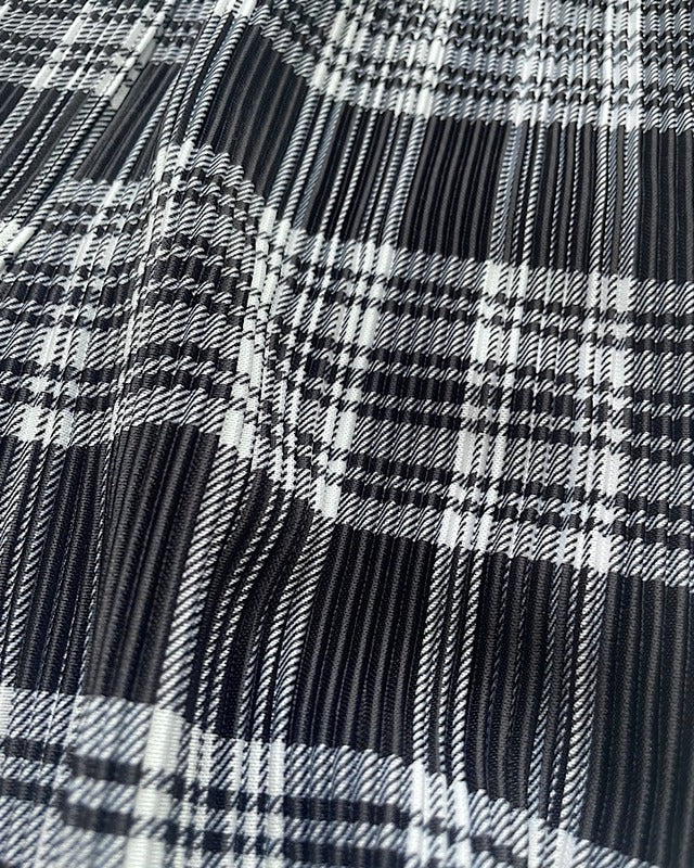 チェックプリーツワイドパンツ