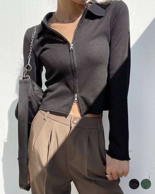 両開きジッパーリブ