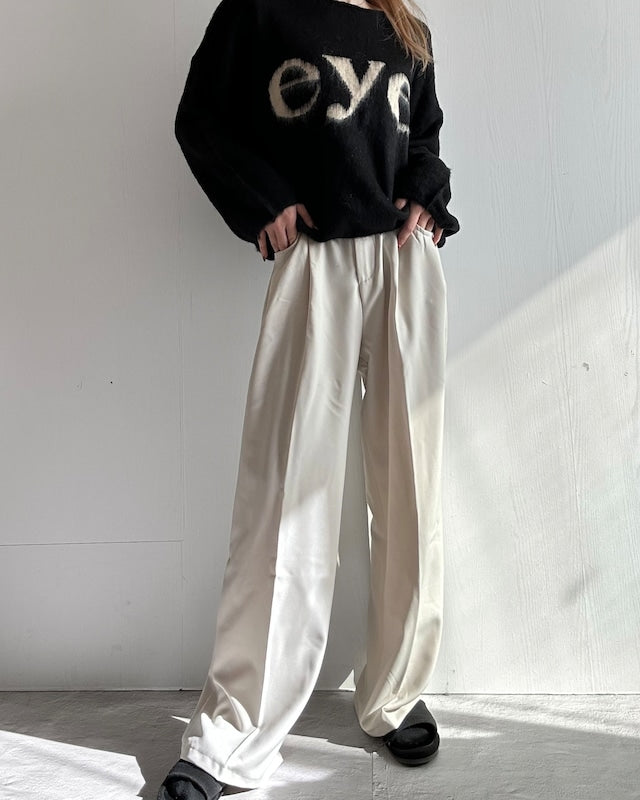 タックデザインワイドパンツ