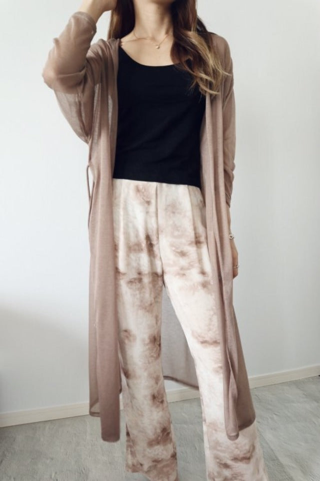 シアーニットソーロングカーディガン