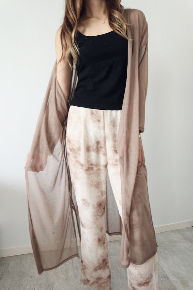 シアーニットソーロングカーディガン