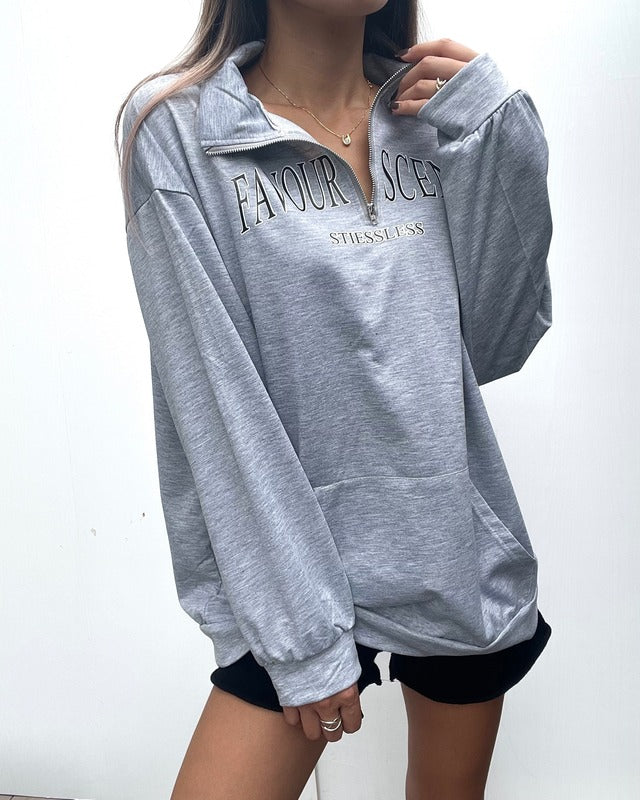 ハーフジッププルオーバー