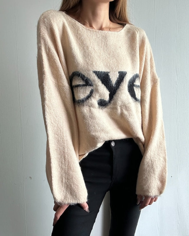 ロゴインターシャニットプルオーバー