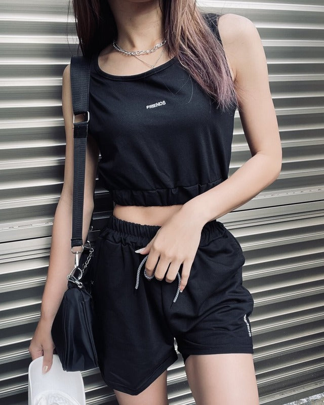 刺繍ロゴハイウエストセットアップ