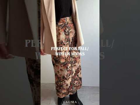 ヴィンテージフラワー ジップアップロングスカート